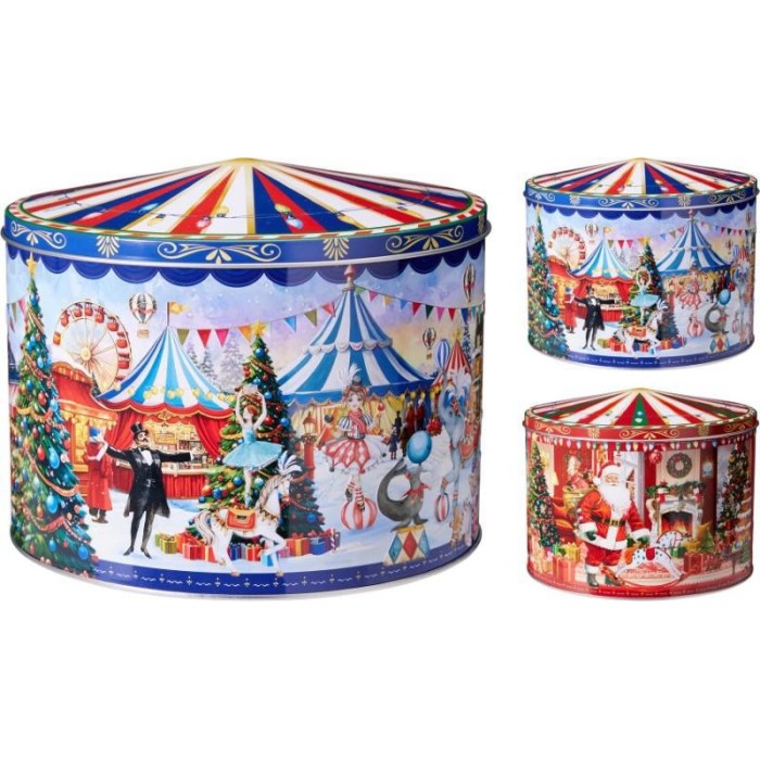 SCATOLA LATTA NATALE 2 COLORI H.16XD.20
